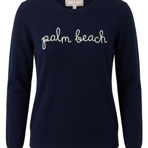 Lingua Franca Navy Crew Neck Sweater